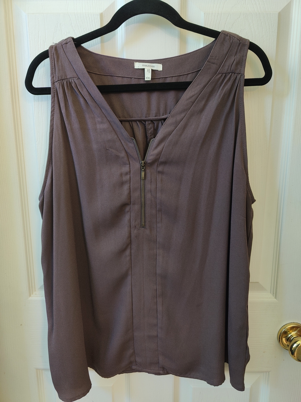 Maurices Mauve Sleeveless Zip-Front V-Neck Camisole